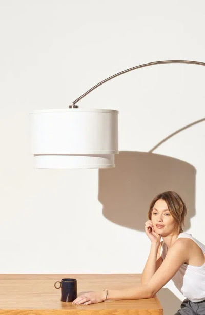 Brightech Mason 81" Modern Adjustable Led Floor Lamp With Heavy-weighted Marble Base, Bulb Included In White