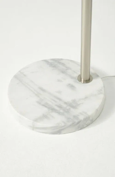 Brightech Mason 81" Modern Adjustable Led Floor Lamp With Heavy-weighted Marble Base, Bulb Included In White