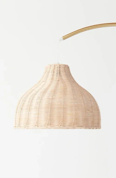 Brightech Lark 75" Boho Wicker Led Floor Lamp With Rattan Empire Shade, Bulb Included In Neutral