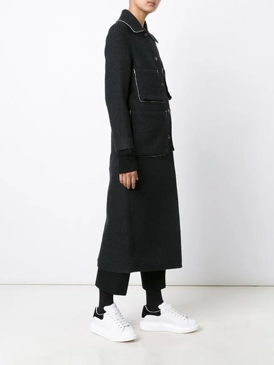 Shop Song For The Mute Striped Coat - Black