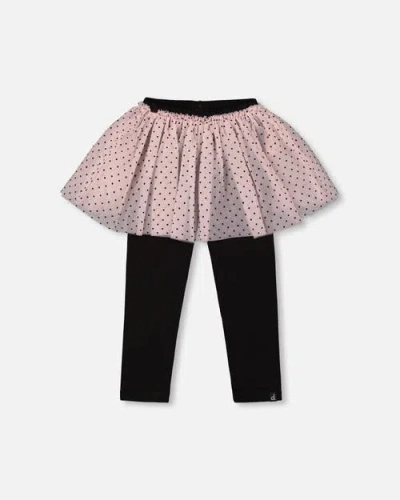Deux Par Deux Leggings With Tulle Skirt In Multi