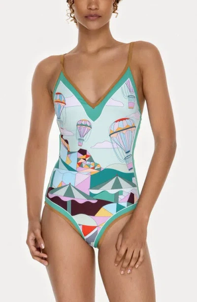 Jessie Zhao New York Jungle Adventure Reversible V-neck One-piece Swimsuit In Multi