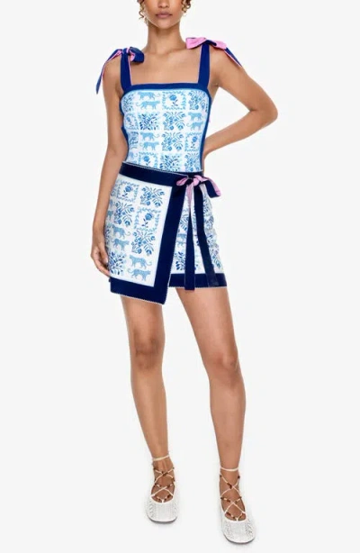Jessie Zhao New York Swim Cover Up Skirt-pink Garden In Multi