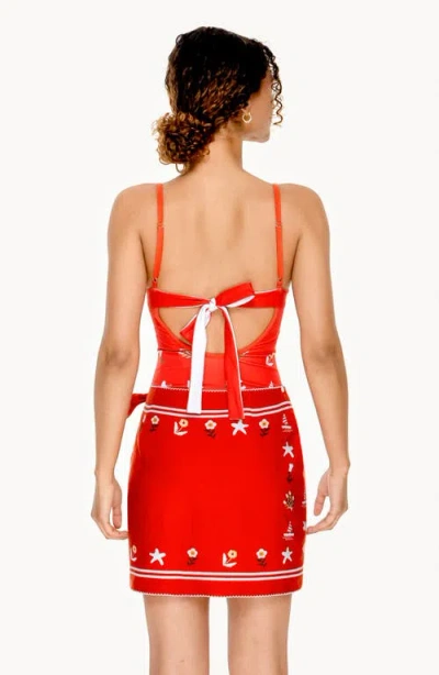 Jessie Zhao New York Swim Cover Up Skirt-red Coral