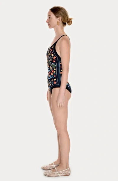 Jessie Zhao New York Night Imagination Reversible V-neck One-piece Swimsuit In Multi