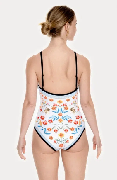 Jessie Zhao New York Night Imagination Reversible V-neck One-piece Swimsuit In Multi