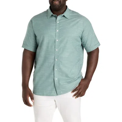 Synrgy By Dxl Big & Tall Tonal Patterned Sport Shirt In Green