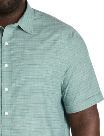 Synrgy By Dxl Big & Tall Tonal Patterned Sport Shirt In Green