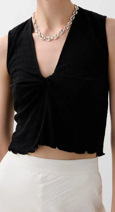 Scalpers Wrinkle Chestknot Tee In Black