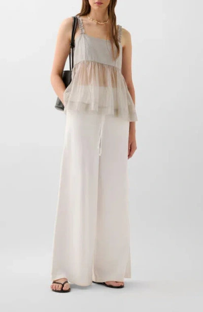 Scalpers Cute Gather Top In Gray