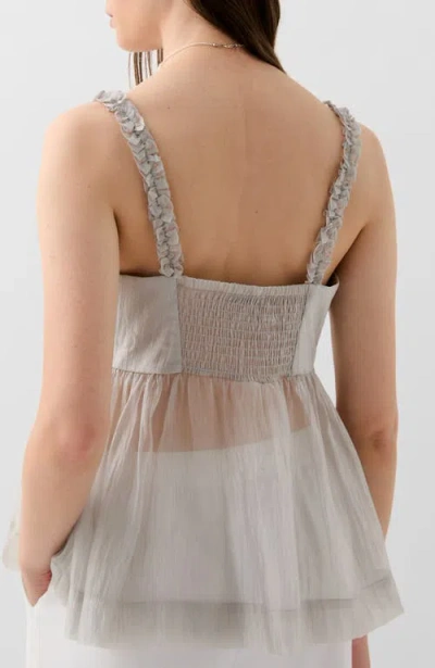 Scalpers Cute Gather Top In Gray