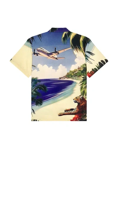 Duvin Design Beach Landing Buttonup Shirt In Blue