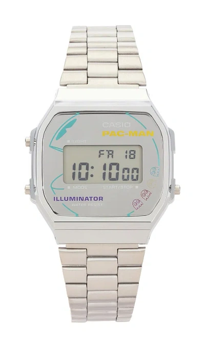 Casio Pacman Collaboration Series Watch In Metallic