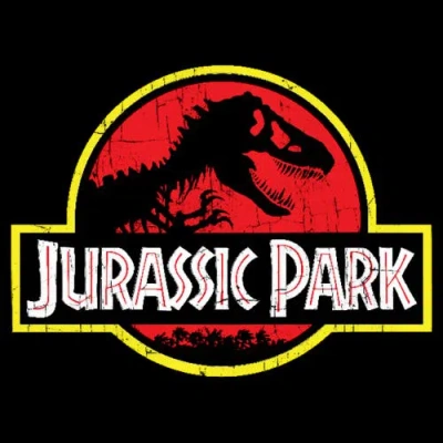 Jurassic Park T Rex Logo  Graphic T-shirt In Black