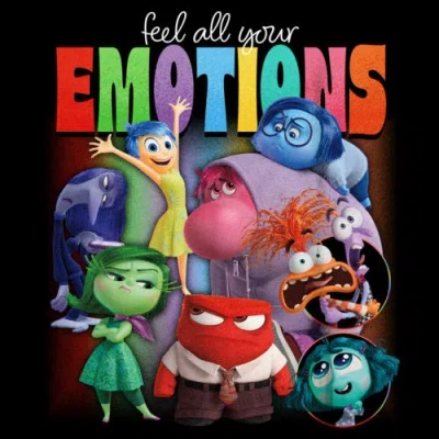 Inside Out 2 Boy's  Feel All Your Emotions  Graphic T-shirt In Black