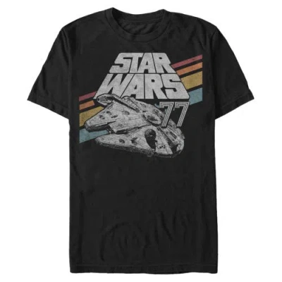 Star Wars Retro 77 Millennium Falcon Stripes  Graphic T-shirt In Black