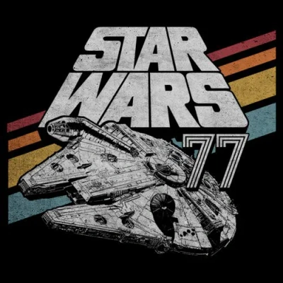 Star Wars Retro 77 Millennium Falcon Stripes  Graphic T-shirt In Black