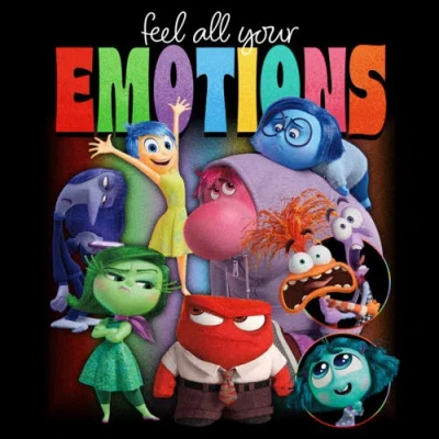 Inside Out 2 Feel All Your Emotions  Graphic T-shirt In Black