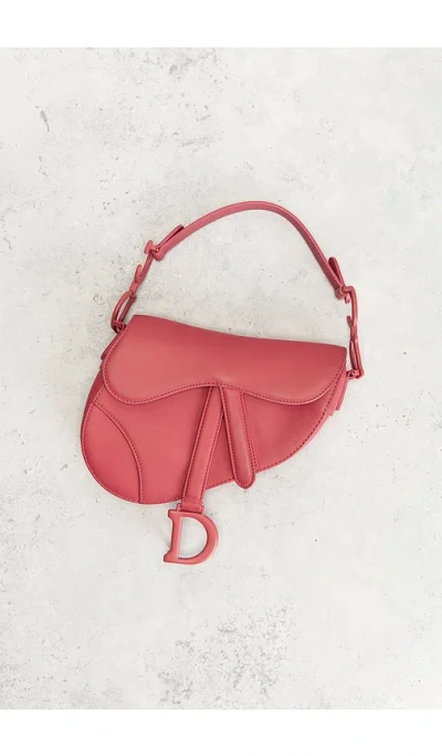 Fwrd Renew Dior Mini Saddle Bag In Pink