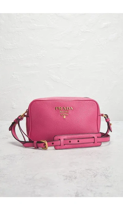 Fwrd Renew Prada Vitello Daino Camera Bag In Pink