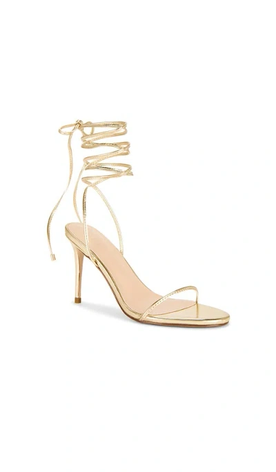 Femme La X Revolve 3.0 Barely There Lace Up Heel In Gold