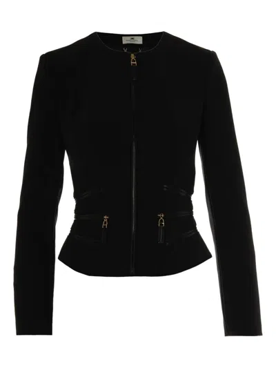 Elisabetta Franchi Elisbetta Franchi Black Zipped Jacket In Black