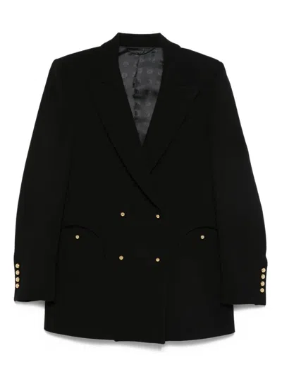 Blazé Milano Double-breasted Wool Blazer In Black