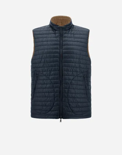 Herno Reversible Two-tone Waistcoat In Nylon Ultralight In Neutral