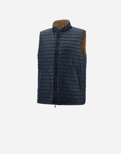 Herno Reversible Two-tone Waistcoat In Nylon Ultralight In Neutral