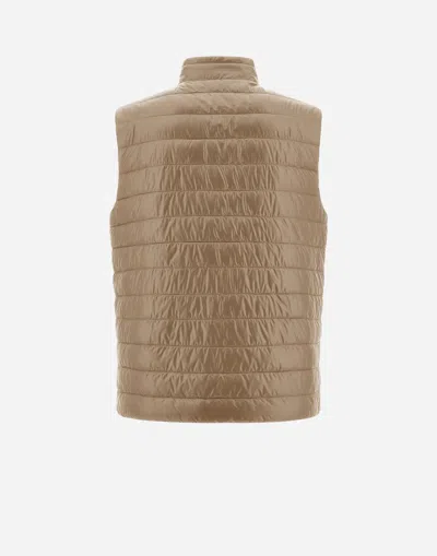 Herno Reversible Two-tone Waistcoat In Nylon Ultralight In Neutral