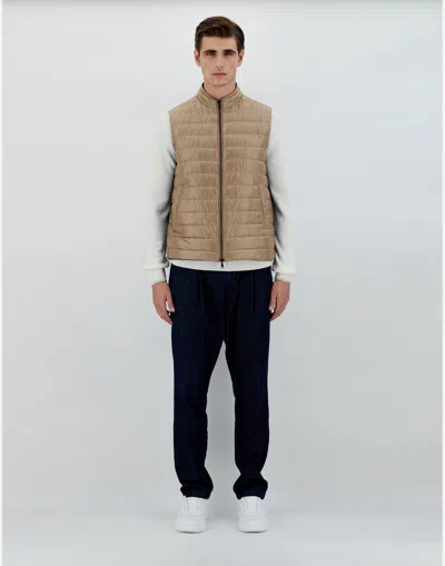Herno Reversible Two-tone Waistcoat In Nylon Ultralight In Neutral