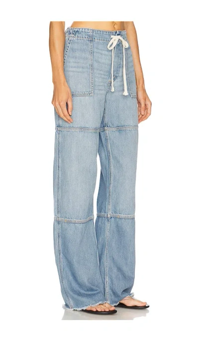 Re/done Beach Mid-rise Straight-leg Jeans In Blue
