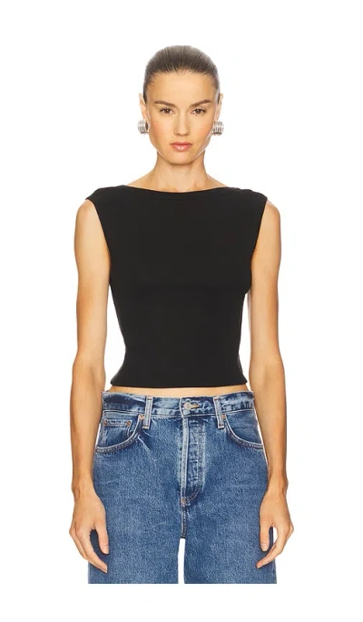 St Agni Organic Cotton Ballerina Top In Black