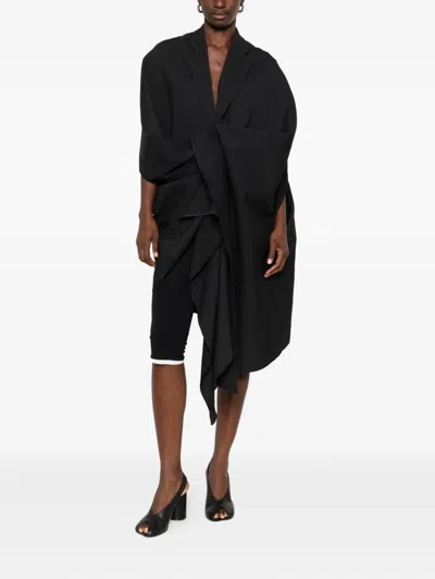 Coperni Wrapped Asymmetrical Coat In Black