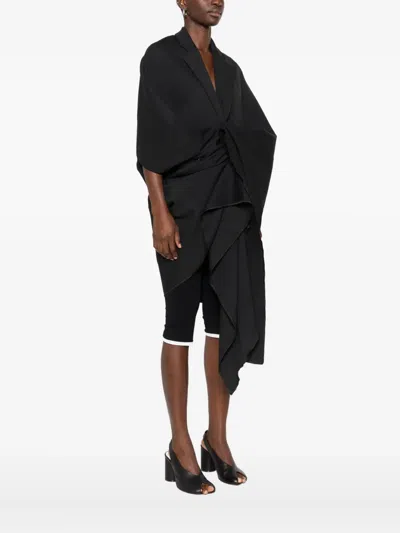 Coperni Wrapped Asymmetrical Coat In Black