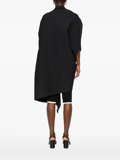 Coperni Wrapped Asymmetrical Coat In Black