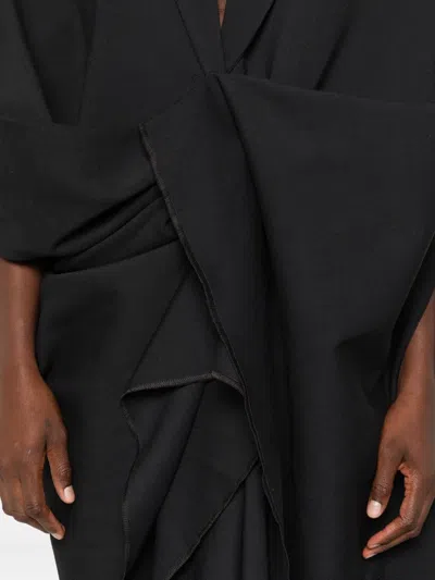 Coperni Wrapped Asymmetrical Coat In Black