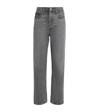 Agolde '90s Pinch Waist Cropped Jeans In Gray