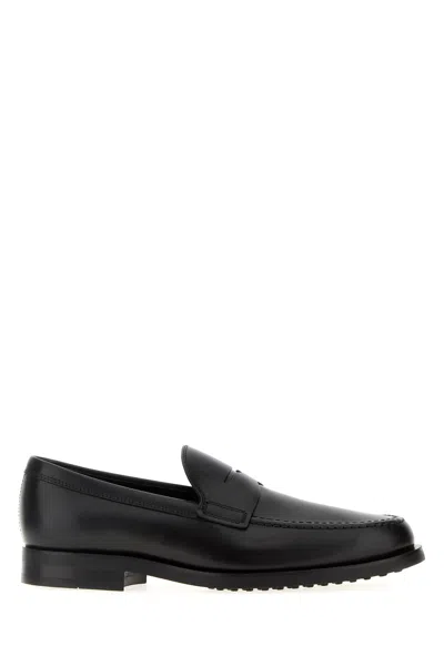 Tod's Leather Loafer With Iconic Horsebit In Black