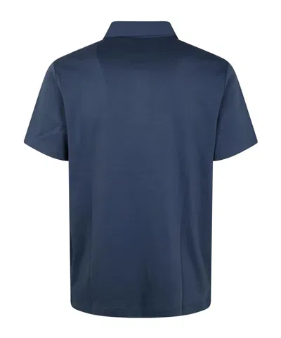 Michael Kors Collared Shirt With Short Sleeves In Blue