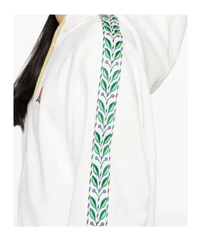 Casablanca Montagne Zip-up Hooded Sweatshirt In White