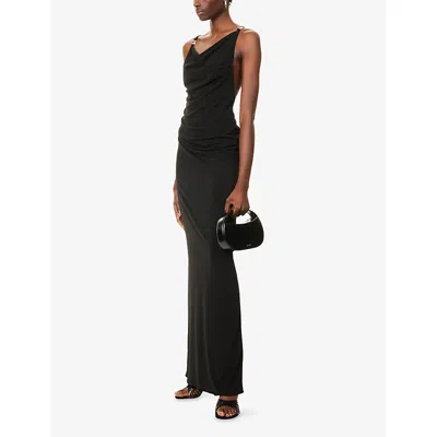 Coperni Knee Length Dress Cowl Neck In Black