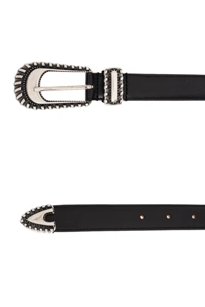 Iro Stitching Detail Belt In Black
