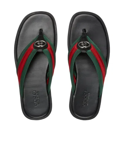 Gucci Interlocking G Thong Sandal In Multi