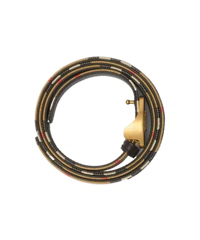 Burberry Leather Ekd Stamp Reversible Belt In Multi