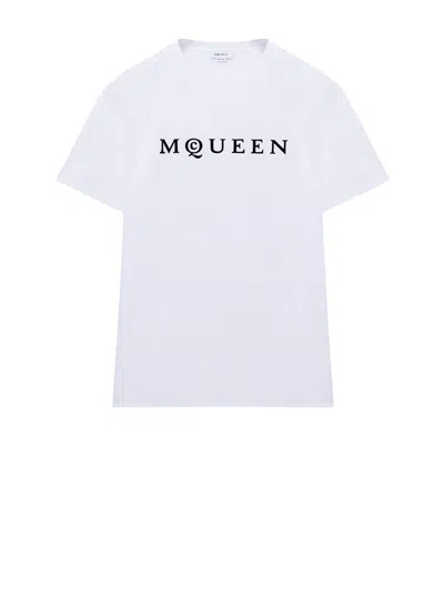 Alexander Mcqueen Logo Cotton T-shirt In White