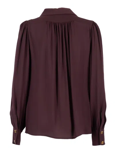 Elisabetta Franchi Merlot Blouse With Jewel In Burgundy