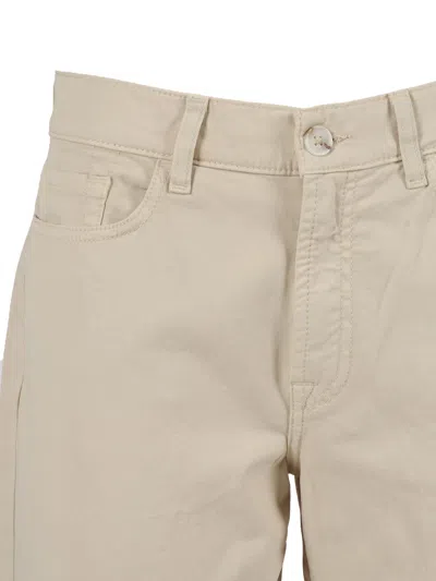 7 For All Mankind Flared Twill Jeans With Classic Five-pocket Design In Neutral