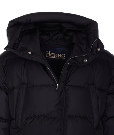 Herno Piumino In Nylon Blu Scuro  Uomo In Black