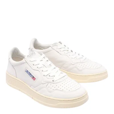 Autry Smooth Leather Low-top Sneakers With Perforated Detailing In White